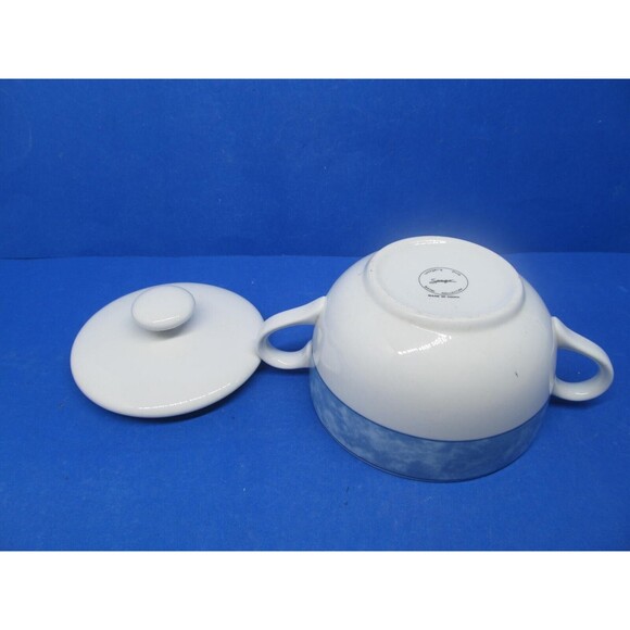 Wolfgang Puck Spago Blue Bistro Collection Covered Sugar Dish VGC - Picture 6 of 8